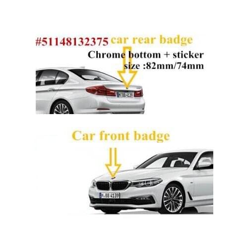 2pcs 82mm 74mm Blue White black white Emblem Badge BONNET Hood Front Rear Trunk Logo E46 E39 E38 E90 E60 X3 X5 X6 51148132375