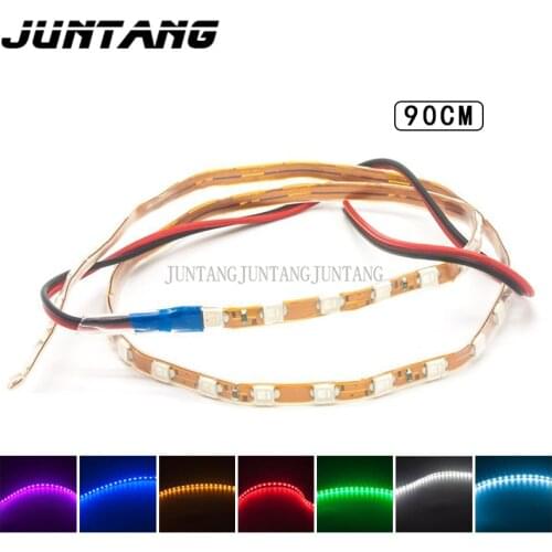 2pcs sleeve 90CM 2835 45SMD modified 1210 patch waterproof LED flexible light strip, auto and motorcycle soft light strip DC 12V