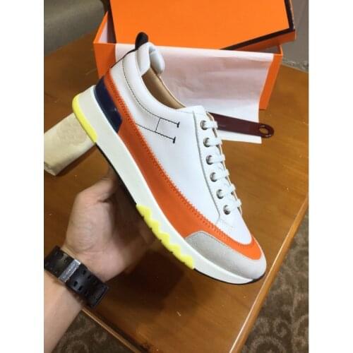 2020 New Leather Casual Shoes Running Tennis Shoes Driving Shoes White Blue