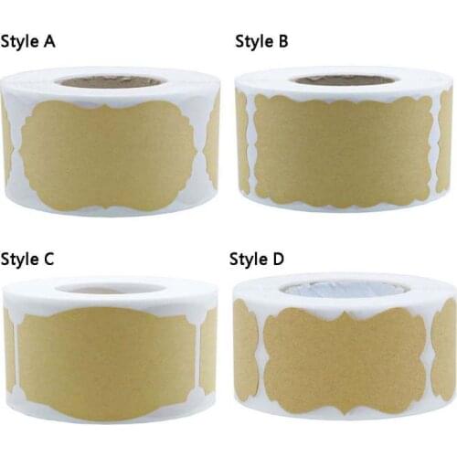 250pcs/roll DIY Blank Kraft Label Handmade Baking Seal Stickers Gift Tag for Jar