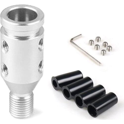 50LC Universal Car Manual Gear Shift Knob Adapter M12x1.25 Aluminum Threaded Shifter with Wrench Screws Hoses Kits