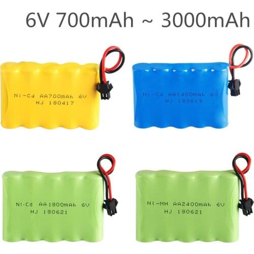 6.0V NI-MH Battery NI-CD Battery 700mAh 1400mAh 1800mAh 2400mAh 2800mAh for RC Toys Cars Trucks Tank Guns RC TOYS 6V