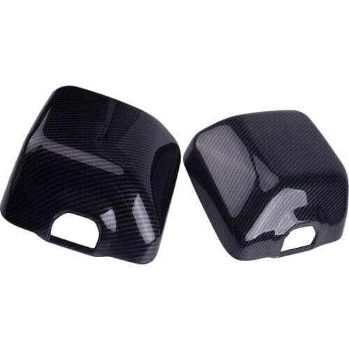 2Pc Black Carbon Fiber Exterior Right & Left Side Door Mirror Cover Trim Accessories Fit for Jeep Wrangler JL 2018