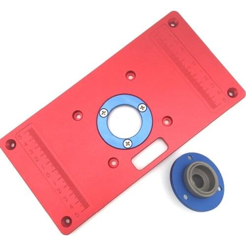 Aluminum Router Table Insert Plate with 2Pcs Insert Ring for Woodworking Bench Tools Wood Router Table