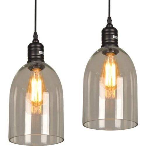 American Vintage Glass Pendant Light Home Deco Living Room Bedroom Lamp Kitchen Light Hanging Retro Cafe Bar Dining Room Lights