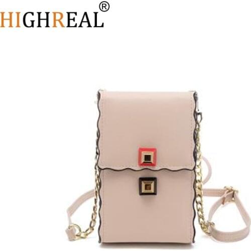 Chain Card Holder Strap Phone Pouch Bag Mobile Phone Bag For iPhone Xs X Samsung S9 Huawei Pocket Bag Women Mini Shoulder Bag