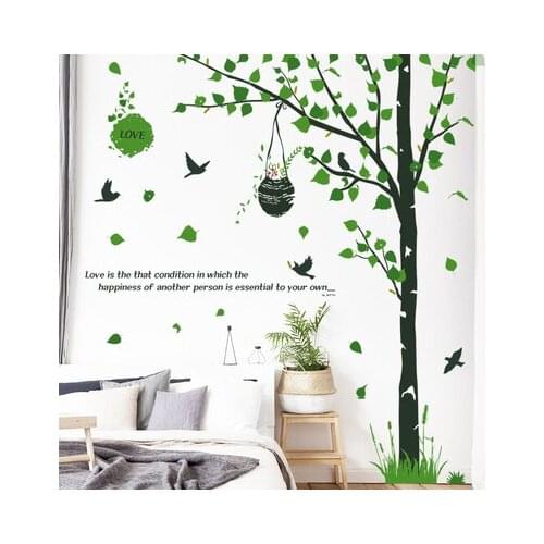 Extra Large Wallpaper Big Trees Green Leaves Wall Stickers TV Sofa Background Wall Decoration Living Room Decor Poster Plant