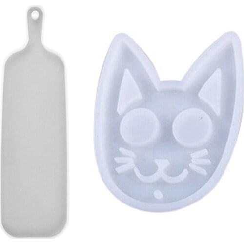 Cat Keychain Pendant Casting Silicone Mold & DIY Epoxy Mold Handle Tray Silicone Mold Mirror Silicone Christmas Gift 2