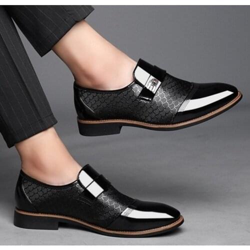 HEVXM Men's Patent Leather Shoes