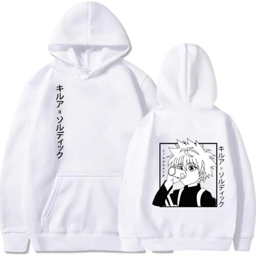 JXGXSX Kawaii Hunter X Hunter Hoodies Men Women Long Sleeve Sweatshirt Killua Zoldyck Anime Manga Hoodies Bluzy Tops Clothes