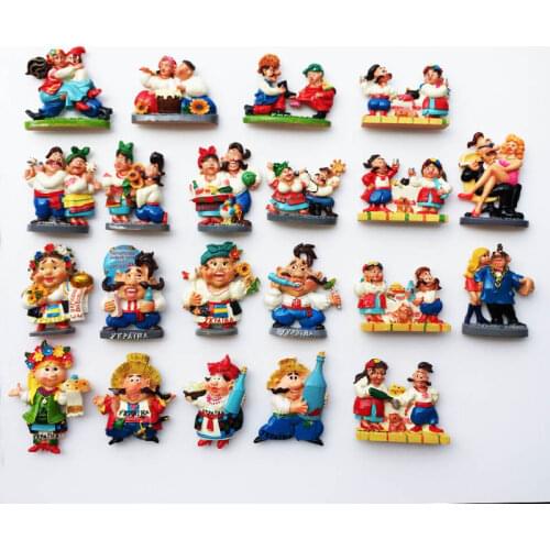 Creative Fridge Magnet Ukrainian Family Life Folklore Hand Painted Refrigerator Magnets Russian Tourist Souvenir Decor Craft