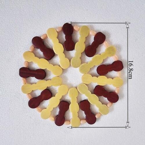 Kitchen Placemat Table Pot Round Mat Bamboo Cooking Pan Stand Plate Sit Hookah Accessories Wooden 16.8cm Natural Healthy