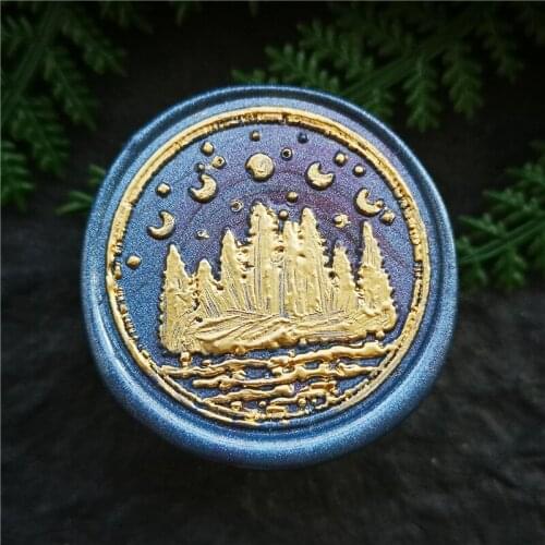 Snow Forest Wax seal stamp set ,night moon wax seal gift seal,Christmas Wax Seal Stamp, wax sealing ,Wax wedding invitation seal
