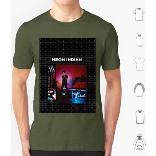 Neon Indian-Vega Intl. Night School T Shirt Print Cotton Neon Indian Neon Indian Electronic Demarco Hot Chip Indie Bootleg