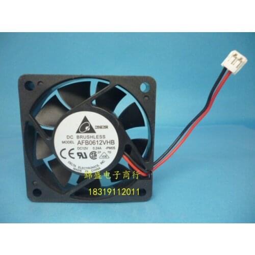 Original Delta AFB0612VHB 6015 DC 12V 0.24A 60*60*15MM 2-wire Cooling Fan