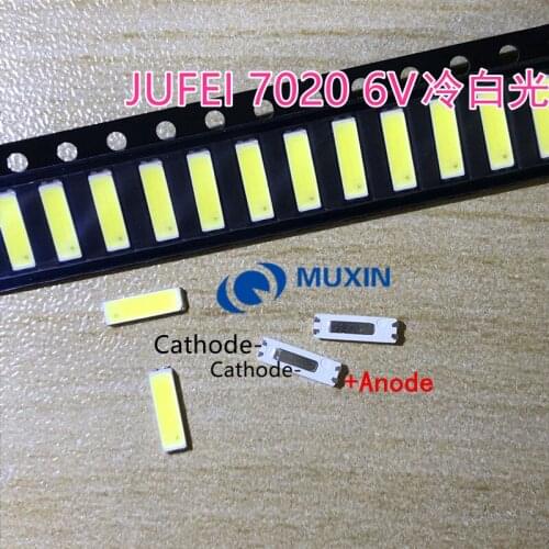 Original JUFEI LED 7020 light-emitting Light Beads High Power1W 6V 90LM Cool white For LED LCD TV Backlight new 3000PCS