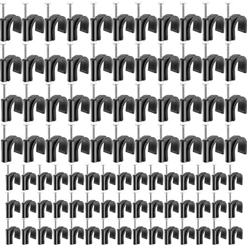 Half Clamp J-Hook with Nail-1/2 Inch 3/4 Inch Black Half Clamp J-Hook with Nail for PEX Tubing Pipe Support 100Pack