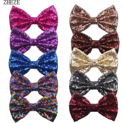 Free Shipping 10pcs/lot 7"Super Big Messy Sequin Bows for Children Headband,Hair Bow WITHOUT Hair Clips, Hair Accessories