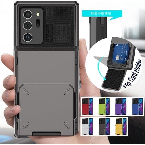 Rugged Armor Case For Samsung Galaxy Note 20 Ultra Case Flip Card Slot Wallet Case For Samsung S20 FE 5G Case Shockproof Cover