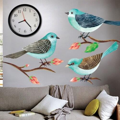 Flower Birds Wall Sticker Living Room Bedroom Decorations Wallpaper Mural Removable Art Decals