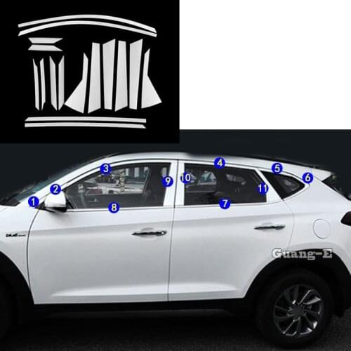 Car styling sticker stainless steel trim glass window garnish pillar middle column hood parts For Hyundai Tucson 2019 2020