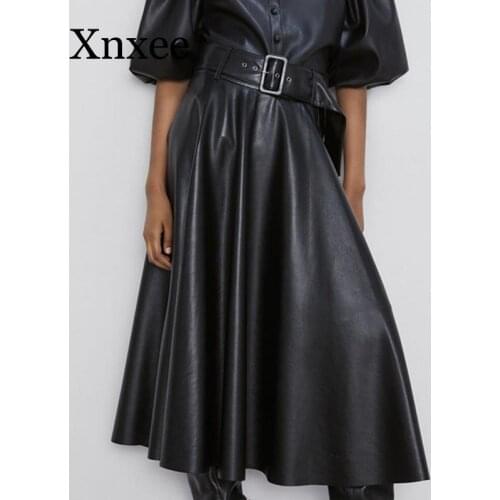 Xnxee Women's Leather Skirts