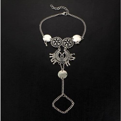 Coin Barefoot Sandals Anklets Foot Jewelry Women Antique Silver Color Beads Tassel Hollow Flower Foot Chain Leg Ankle Bracelets