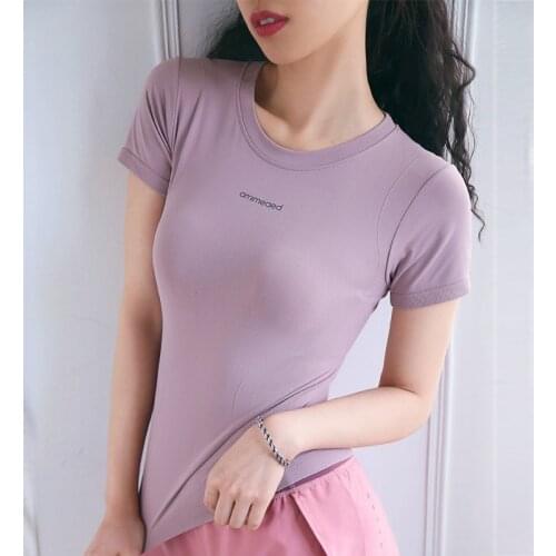 Woman Crop Tops Short Sleeve Exercise Mesh Gym Tank Breathable and Comfortable Yoga Fitness T-shirt Running Clothing Sportswear