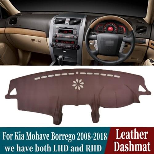 PU Leather Dashmat Dashboard Cover Pad Dash Mat Carpet Car-Styling accessories For Kia Mohave Borrego 2008 2009 2010 2011 2018