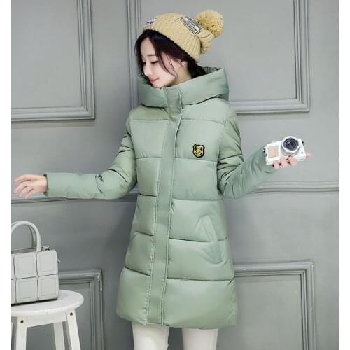2019 Real New Arrival Zipper Slim Full Korean Self-cultivation Cotton-padded Girls Long Clothes Winter Coat Stock Cotton
