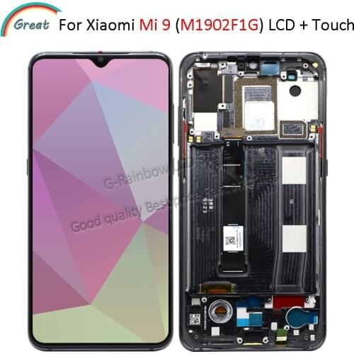 6.39'' OLED For xiaomi Mi 9 M1902F1G LCD Touch Panel Screen Digitizer Assembly Replacement For Mi 9 Mi9 LCD Display With Frame