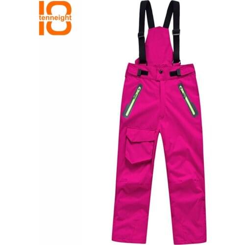 TENNEIGHT Winter Boys/Girls Ski Pants Windproof thermal children hiking pants Overall Pants outdoor sports Snow Ski Trousers