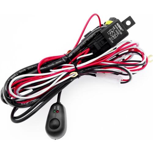 1 Set 12V H11 H8 H9 Car LED Headlight Fog Lamp Wiring Harness Socket Remote Control with Switch DRL Car Lights Connector Cable