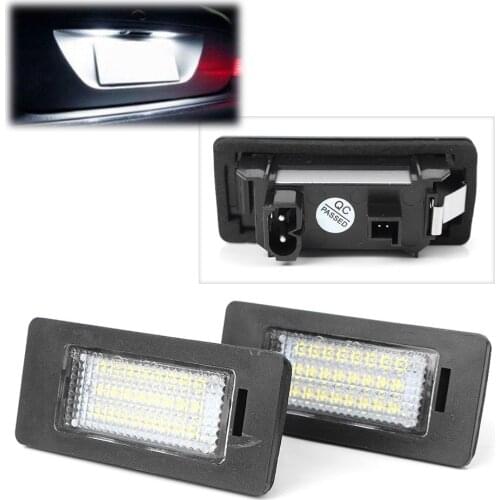 2Pcs White LED Car License Number Plate Light Lamp For BMW 1 3 5 Series M5 X5 X6 E82 E88 E90 E91 E92 E93 E39 E60 F10