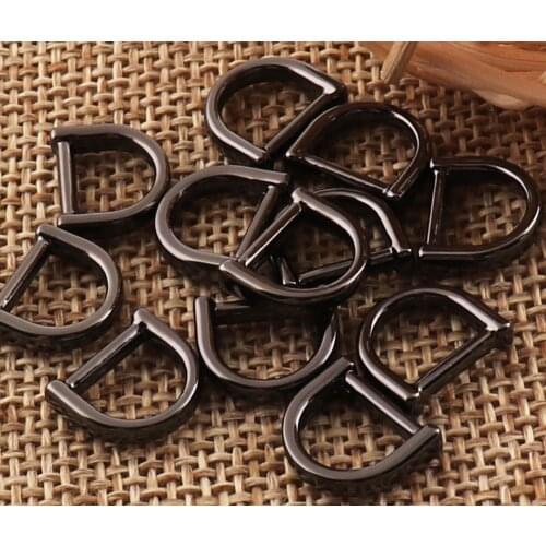 40 PCS metal Black MINI D Ring Buckles,D Rings belt Webbing Purse Bag Handbag,purse Hardware d-ring-7mm