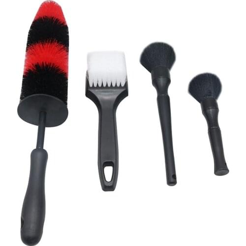 4Pcs Car Wash Brush Set Car Wheel Brush Air Conditioner Brush Keyboard Swipe Cleaning Brush Car Decoration Tools