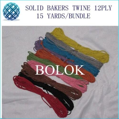 500pcs/lot solid bakers twine 15yards/bundle 2mm 12 ply solid DIY twine 10 color choose free shipping