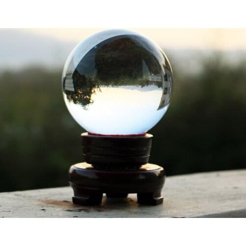 80mm Rare Magic clear Crystal Healing Ball Sphere With Base Gifts Home Table Decor