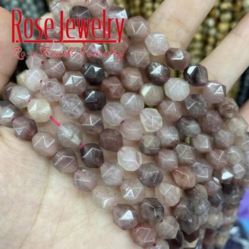 Natural Stone Faceted Lilac Round Loose Spacer Beads 8mm For Jewelry Making DIY Bracelets Accessories 15"