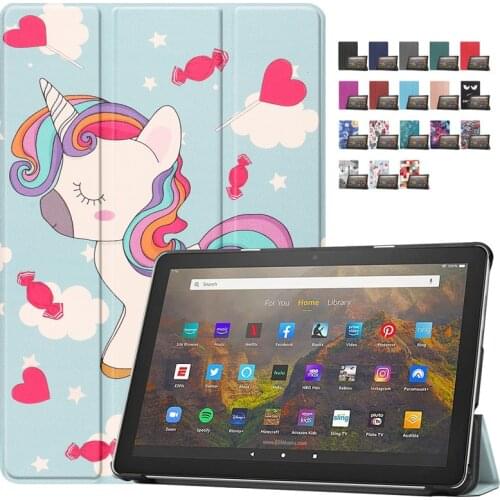 Tablet Cover for New Amazon FireHD10 Fire HD 10 HD10 Plus 2021 Case Cute Unicorn Painted Magnetic Cover for Fire HD 10 Case 2021