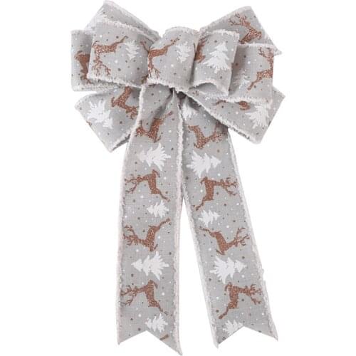 Bowknot Nine Ears Red Rosettes Door Decoration New Material: Fine Linen 41*24CM Christmas Gift Ribbon Bowknots