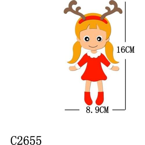 New Christmas girl Wooden Die Scrapbooking C2655 Cutting Dies Multiple Sizes