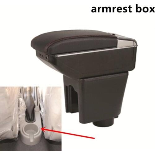 For Chevrolet Aveo T200 / T250 2002-2011 Rotatable Top Leather Center Console Storage Box Armrest Cup Arm Rest 2008 2009 2010