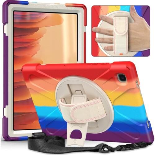 For Samsung Galaxy Tab A7 Case 2020 10.4Inch SM-T500 T505 Kids Drop Protection Case 360 Degrees Rotate Stand Hand Strap For T507