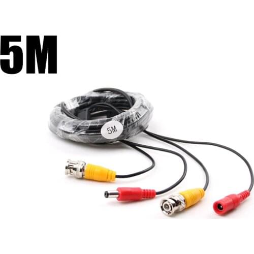 BNC Cable 5M/10M/18.3M/20M/30M/40M/50M Optional CCTV Cable Video Output DC Plug Cable for AHD/Analog BNC System DVR Kit