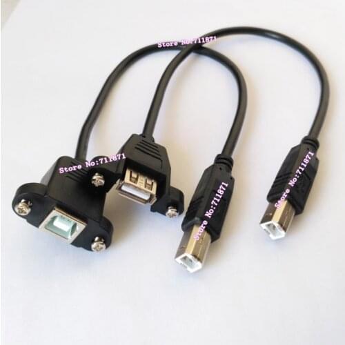 Provide Screw Fixed Usb2.0 B Female to B Male Line cable Usb2.0 A Female to B Male cable Line Usb2.0 B Male to A B Female Wire