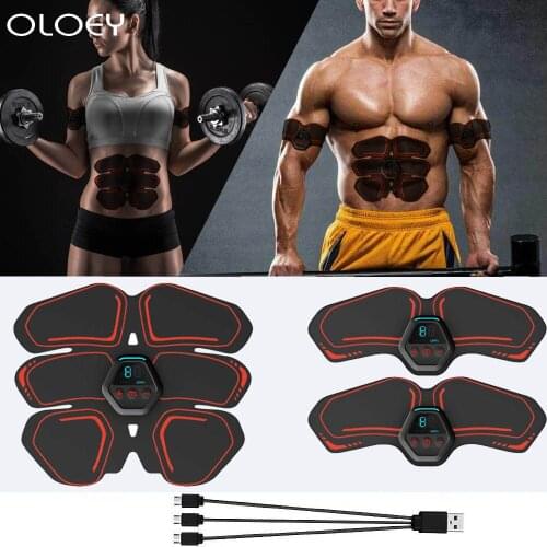 Abdominal Muscle Stimulator Toner Rechargeable Smart Abs Fitness Gear USB Charged Electrostimulation Exercise Home Gym Equipment
