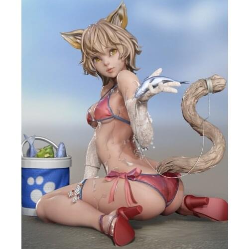 Garage Kit Unpainted Garage Resin Model Kit Nekomusume Resin Figure Kit