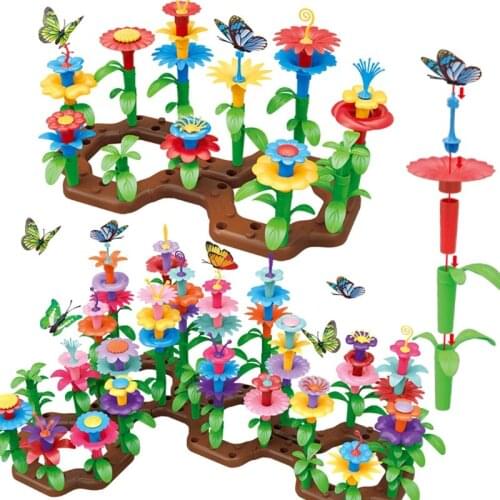 Flower Garden Building Toys for Girls Creative Colorful Interconnecting Blocks Building Garden Game for Girls Durable