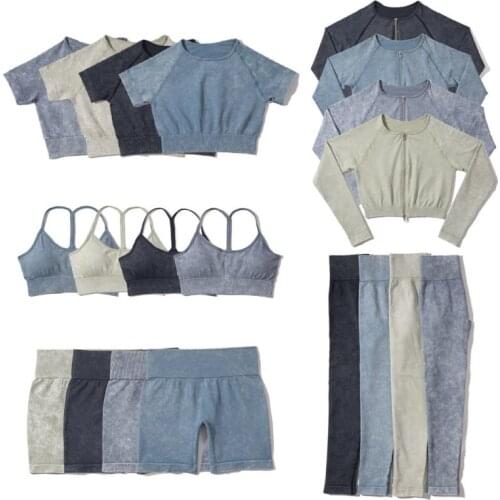 LongSleeve Yoga Suit for Fitness 2/3/5Piece Workout Sport Set Active Wear Women Outfit Sportswear Gym Clothing Womens Tracksuit